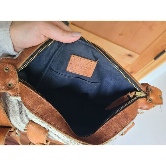 Woven + Hyde Southwestern Leather Cowgirl Western Festival Purse Handbag Fringe - Picture 5 of 10